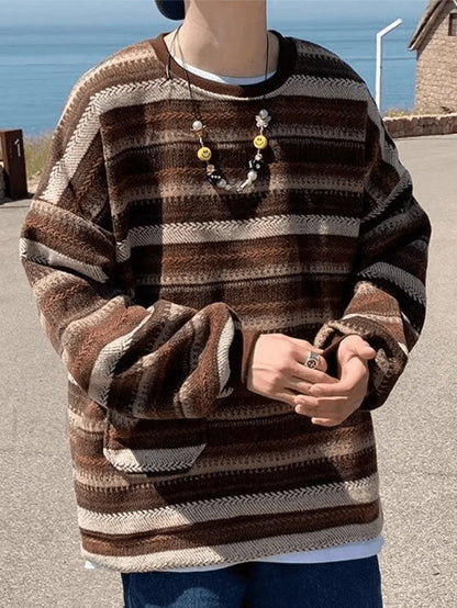 Men's Pocket Striped Knit Sweater