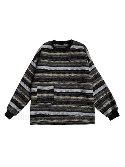 Men's Pocket Striped Knit Sweater