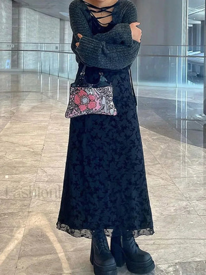 Mesh Paneled Floral Maxi Dress