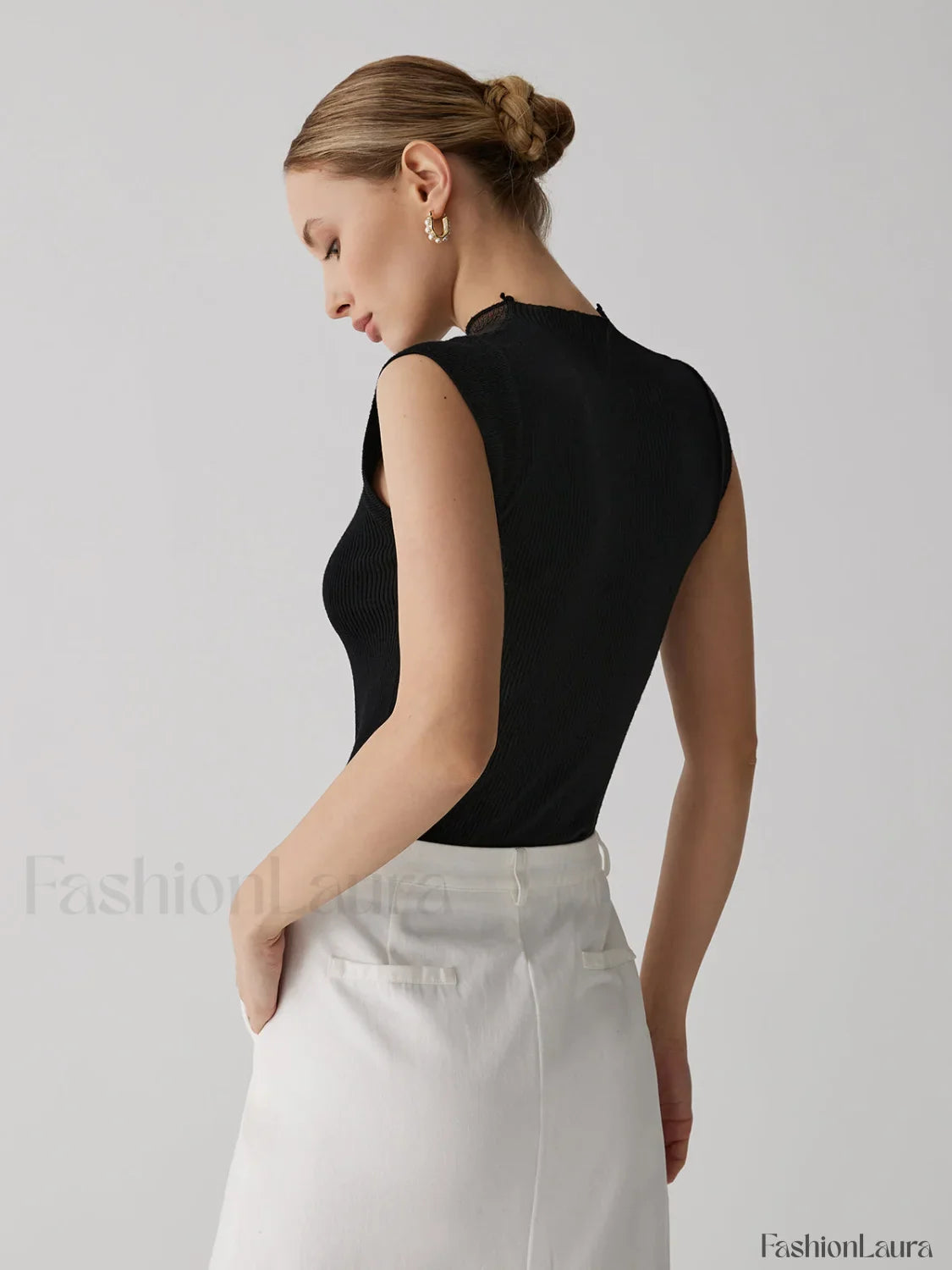Mesh Patchwork Graceful Sleeveless Top