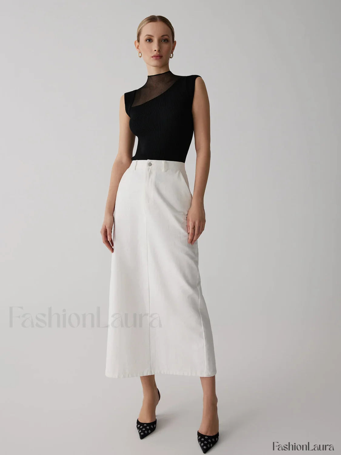 Mesh Patchwork Graceful Sleeveless Top