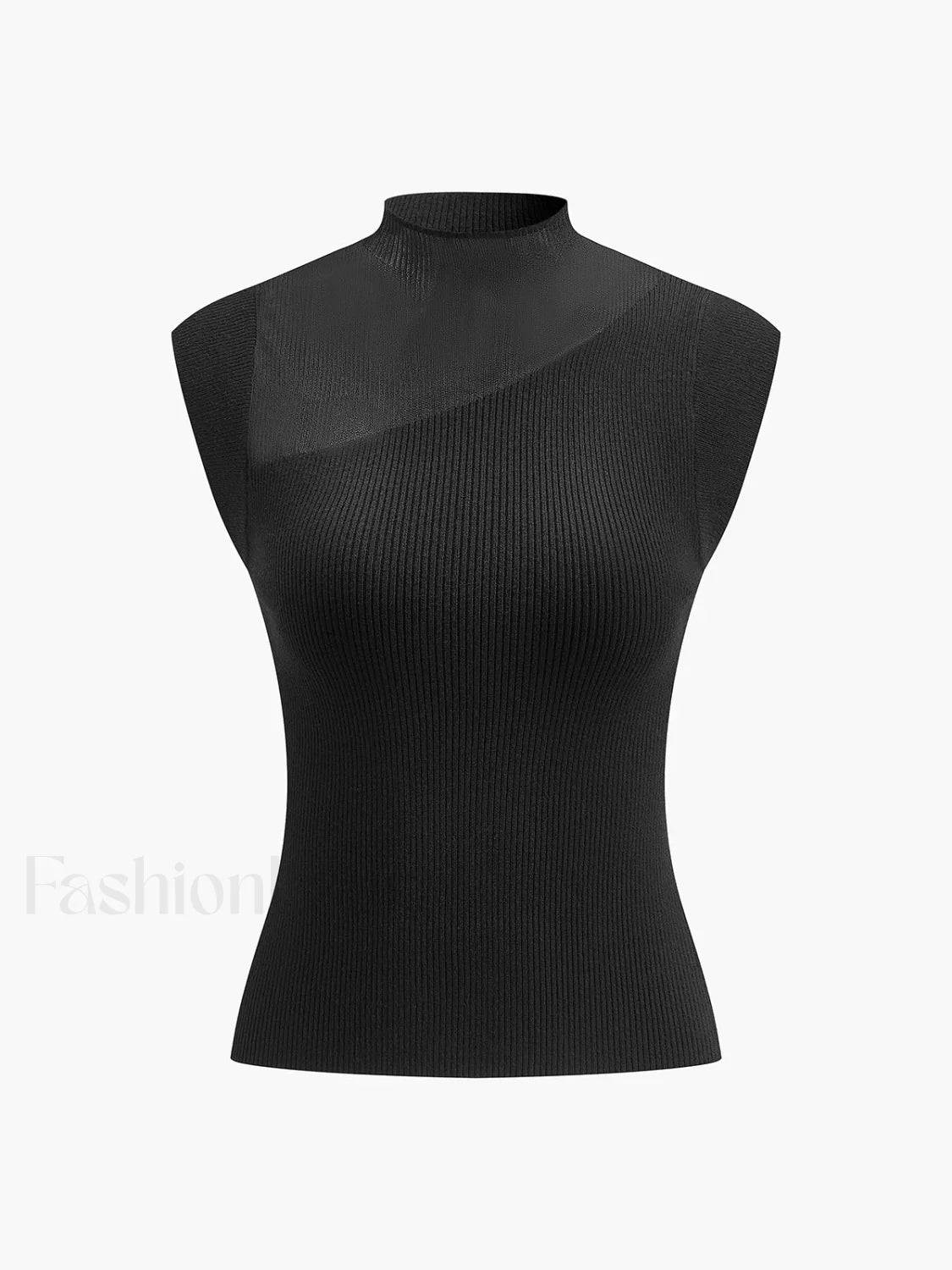 Mesh Patchwork Sleeveless Top