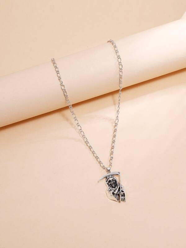 Metal Skull Pendant Necklace for Women