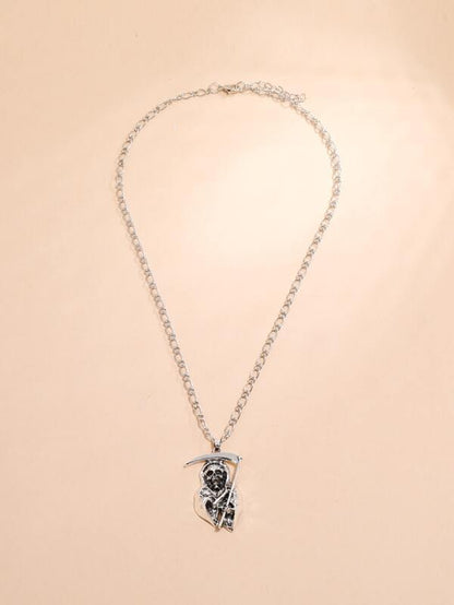 Metal Skull Pendant Necklace for Women