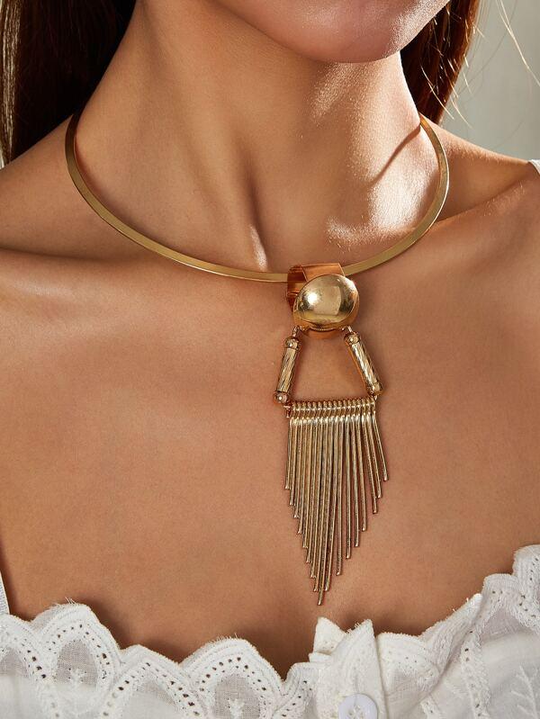 Metal Tassel Decor Necklace for Women
