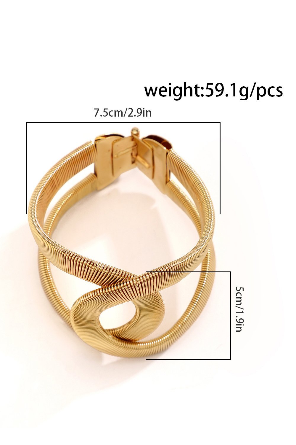 Pulsera geométrica con textura metálica