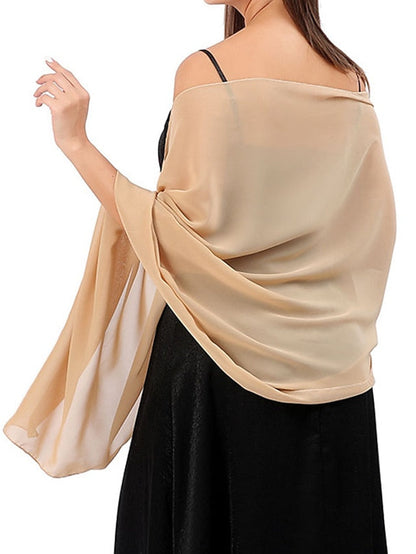 Shawls & Wraps Party Wedding Indoor Grey Beige Fuchsia Scarf Pure Color for Women