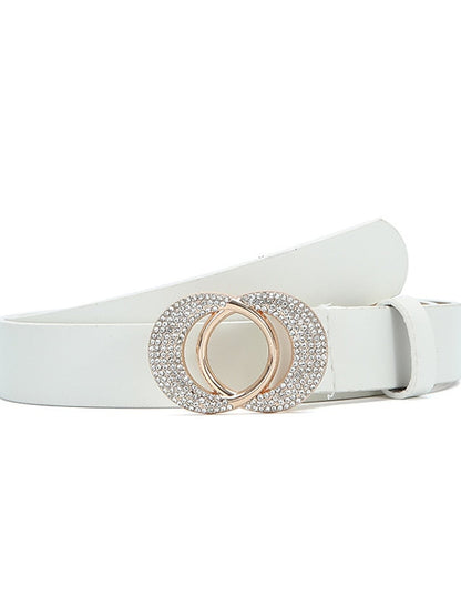 Unisex PU Buckle Belt PU Leather Prong Buckle O-ring Classic Casual Party Work Black White Brown Beige for Women