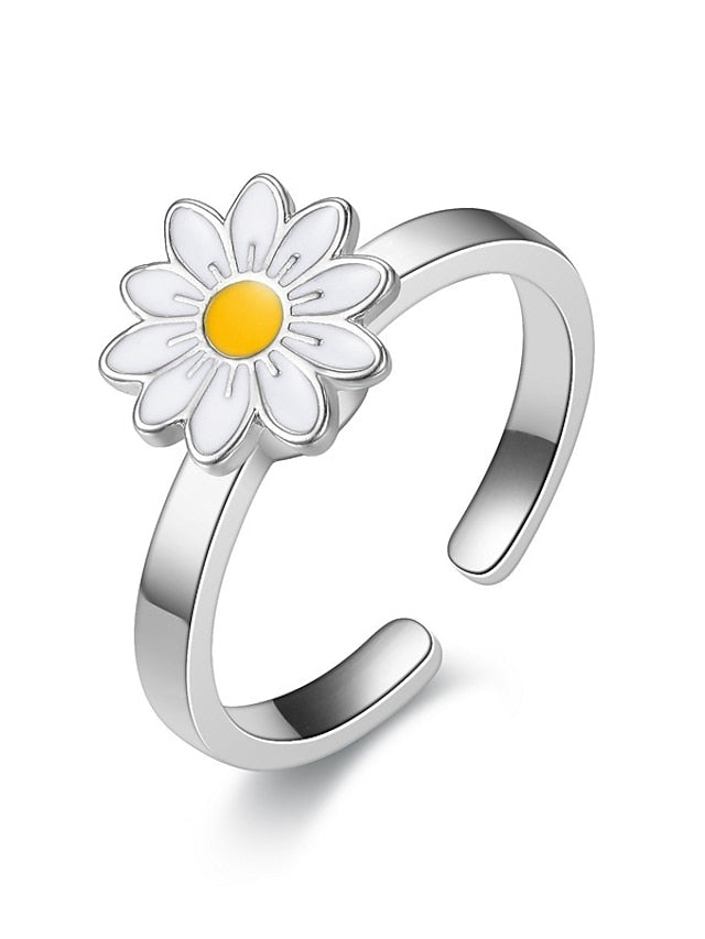 Rings Chic & Modern Street Floral Ring / Silver / White / Yellow / Fall / Winter for Women