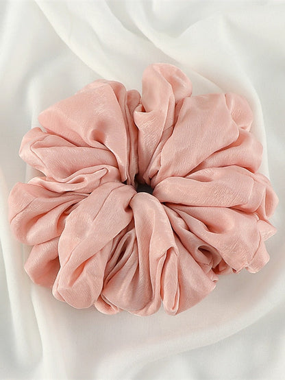 Plain Malaysian Bunch Hair Tie Women Silk Linen Ribbon Wrist Shawl Muslim Hijab Bonnet Volumizing Scrunchie Headband for Women