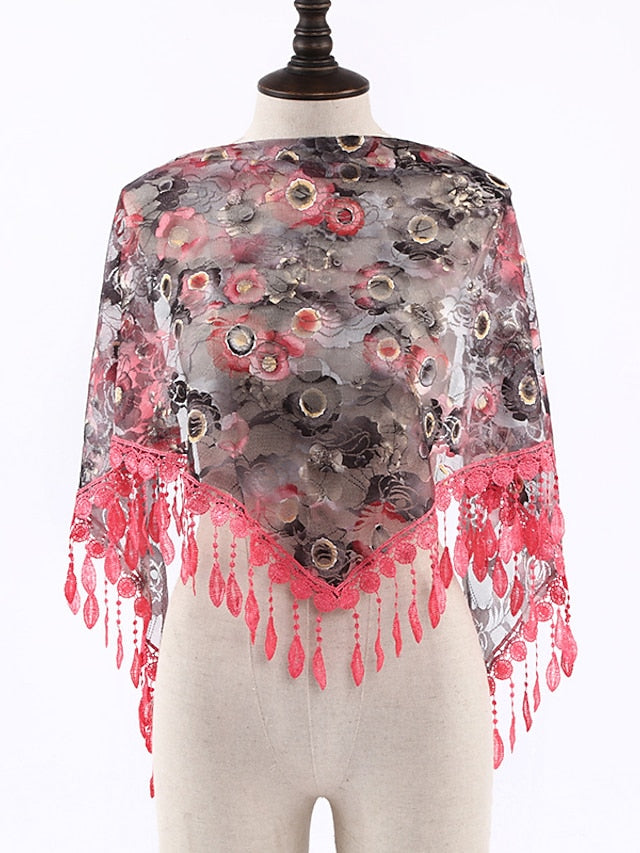 Bandana Hair Scarf Scarves Gift Daily Holiday Flowers Chiffon Casual Bohemia Sunscreen 1 PC for Women