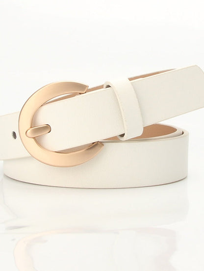 Unisex PU Buckle Belt PU Leather Prong Buckle D-ring Casual Classic Gift Daily White Black Orange Brown for Women
