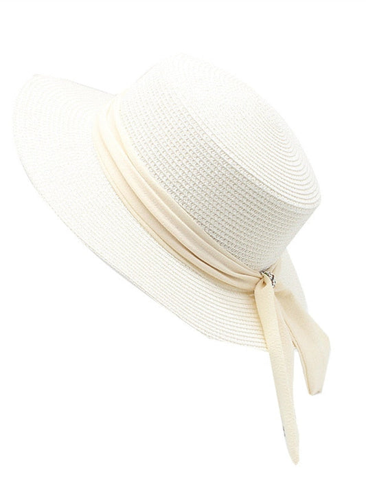 Hat Straw Hat Sun Hat Black Pink khaki Outdoor Street Daily Pure Color Pure Color Portable Breathable for Women