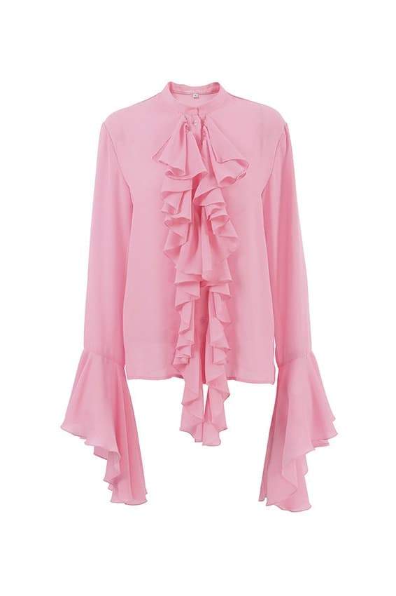 Blusa con volantes semitransparentes Michelle