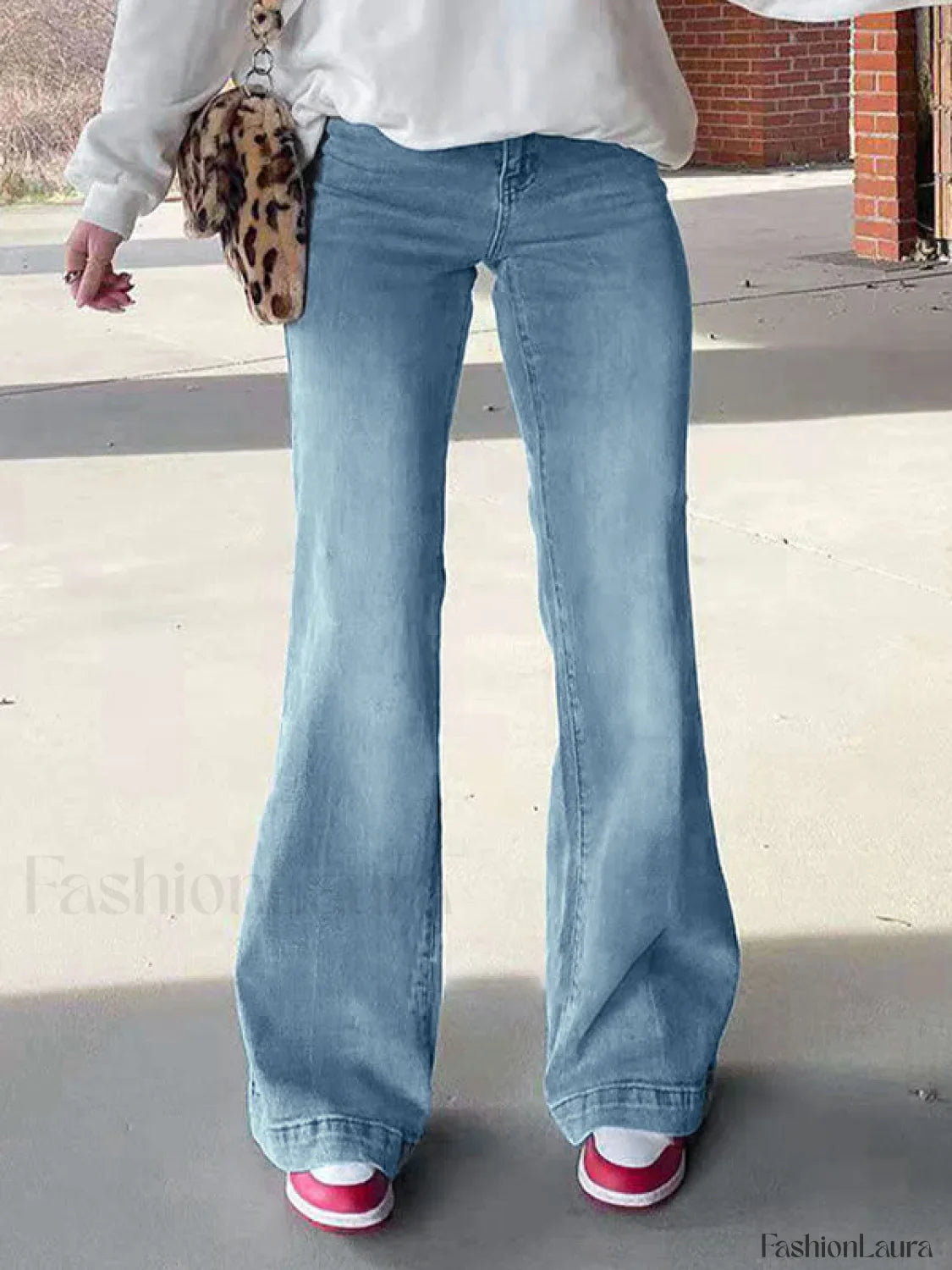Mid Waist Washed Boyfriend Jeans