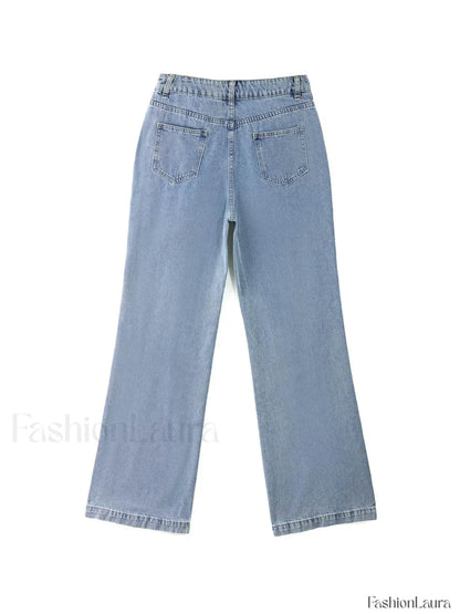 Mid Waist Washed Boyfriend Jeans