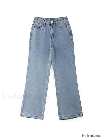 Mid Waist Washed Boyfriend Jeans