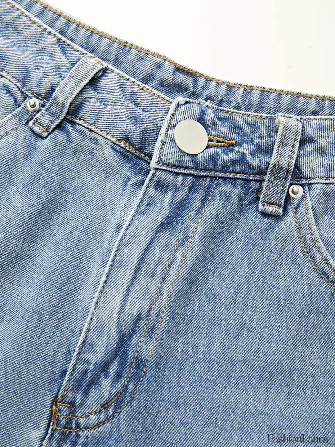 Mid Waist Washed Boyfriend Jeans