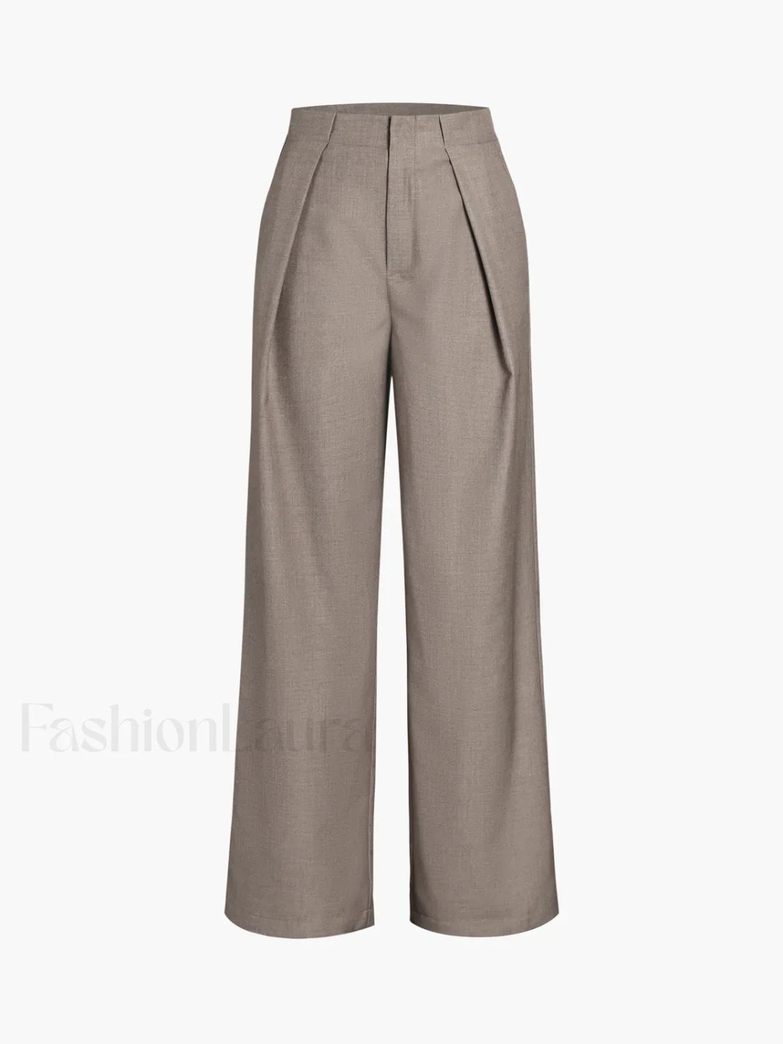 Middle Waist Solid Trendy Pocket Straight Leg Pants