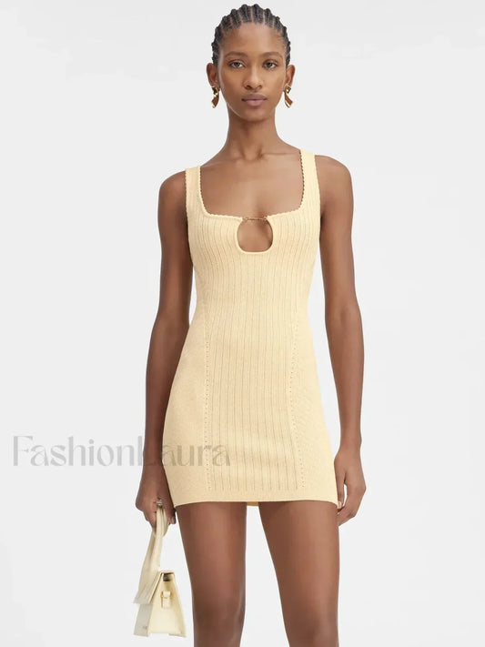 Minimalist Knit Party Mini Dress