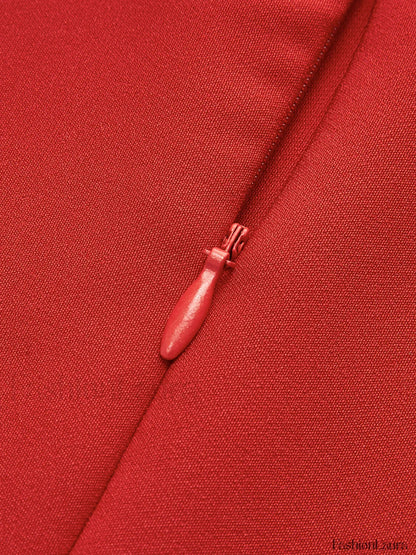 Minimalist Plain Mock Neck Dress