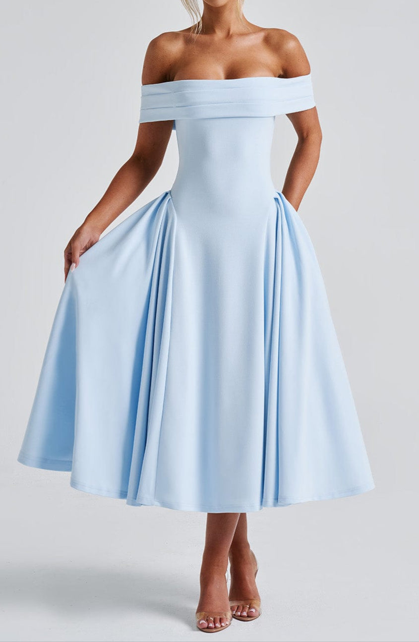 Viola Midi Dress - Blue