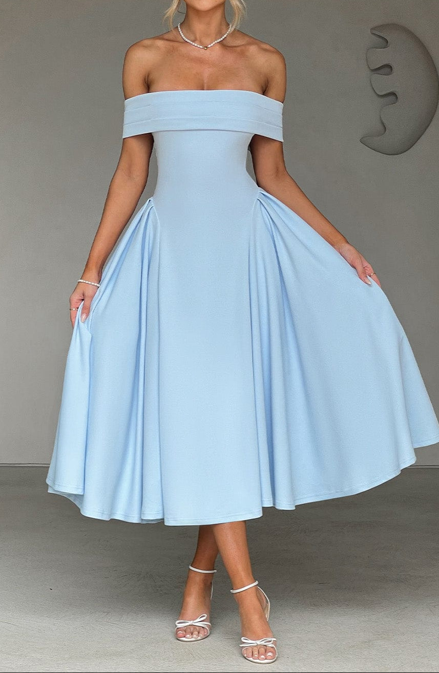 Viola Midi Dress - Blue