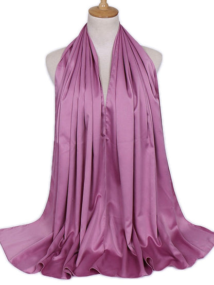 1pcs Women Silk Headscarf Hijab Scarf Long Muslim Shawl Turban Bandana Satin Scarves Head Wraps for Women