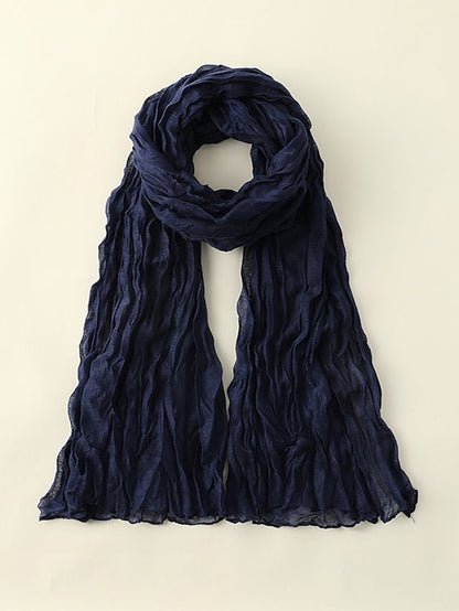 1pcs New Thin Pleated Women Scarf Hijabs Plain Color Girls Scarfs Ladies Shawl Wrap Headband Soft Warm Scarves for Women