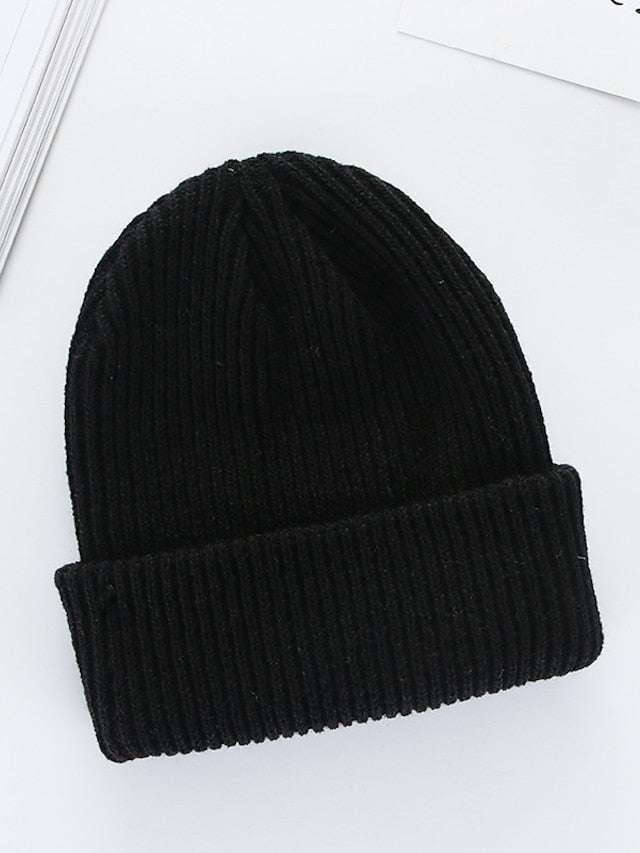 Hat Beanie / Slouchy Light Pink Black Wine Outdoor Street Dailywear Knit Pure Color Comfort Warm Breathable for Women