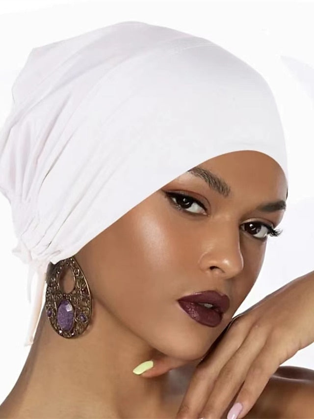 Soft Double Layer Satin Jersey Inner Hijab Cap Muslim Underscarf Bonnet Female Headband Caps Islam Ramadan Bandage Hat for Women
