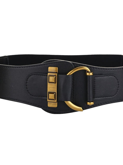 Wide Belt Party Wedding Street Daily Black Brown Belt Solid Color Fall Winter Spring Summer Club for Women
