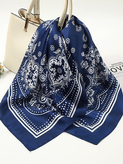 Fashion Printed Hair Scarf For Women 70*70cm Shawl Simple Bandana Head Bag Scarfs Female Kerchief Neck Scarves for Women