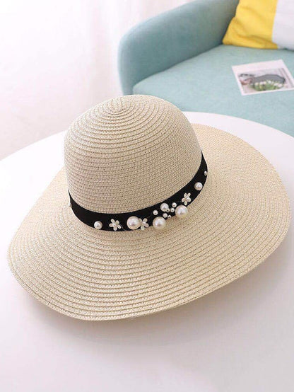 1pcs Lady Round Top Raffia Wide Brim Straw Hats Summer Sun Hats for Women With Leisure Beach Hats for Women