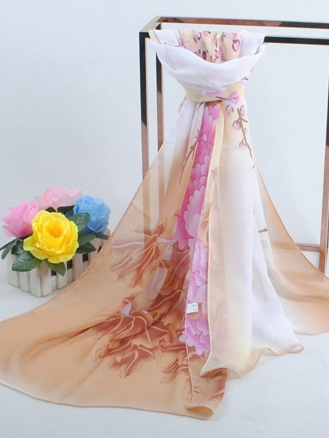 Scarves Daily Holiday Chiffon Vacation Casual Bohemia Sunscreen Outdoor Casual / Daily 1 PC for Women