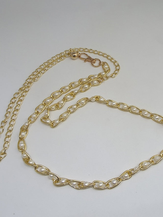 Chain Belt Metal Chain Metal Bucke Geometric Formal Party Daily Green White Black Blue for Women