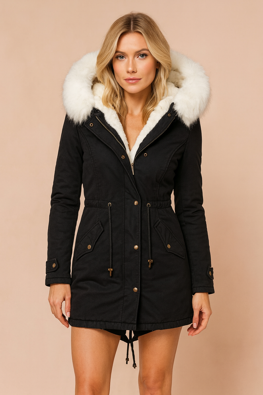 Nordelle Faux Fur Hooded Longline Parka Coat