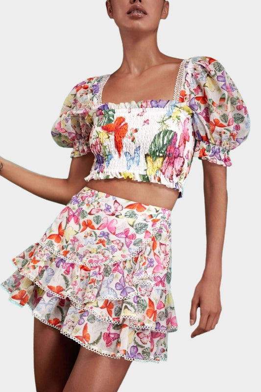 Conjunto estampado de mariposas Mona