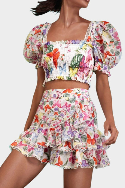 Conjunto estampado de mariposas Mona