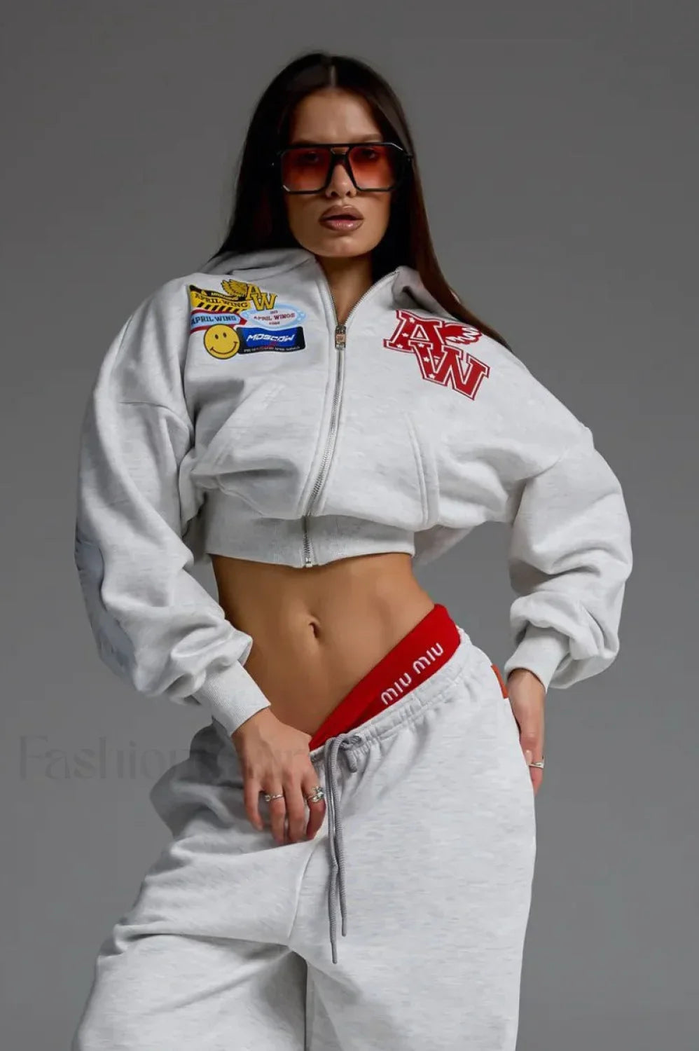 Motorcycle Print Zip-Up Hoodie