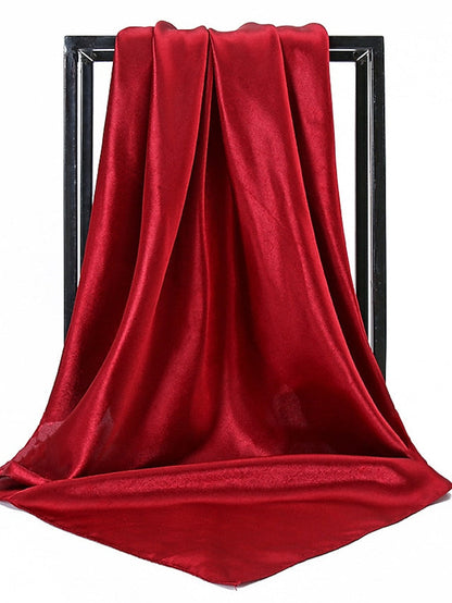 1pcs 90*90cm Solid Colors Neckerchief Hijab Scarf For Women Silk Satin Headband Hair Scarves Female Square Shawls Head Scarfs For Ladies for Women