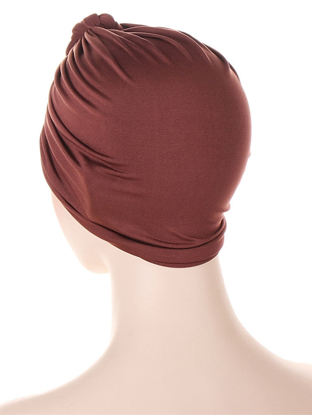 Vintage Inner Turban Hat Fashion Female Bandana Headband Hair Cover Cap Ladies Head Wraps for Women