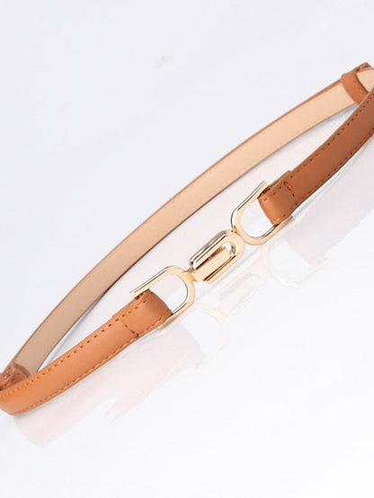 Unisex PU Buckle Belt Skinny Belt PU Leather Metal Bucke Plain Casual Classic Party Daily Black Red Brown Navy Blue for Women