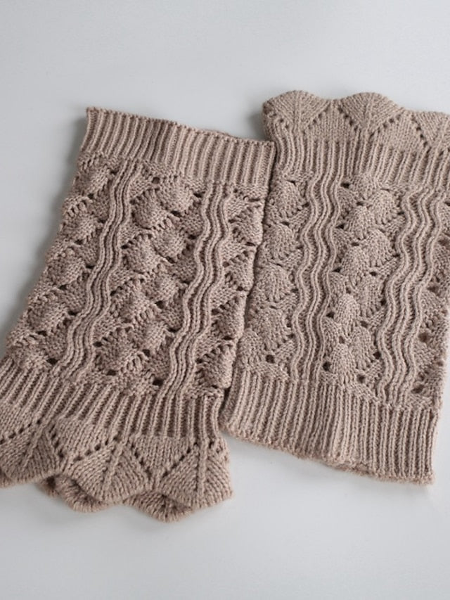 Leg Warmers Boot Cuffs Home Daily Solid Color Knit Casual Boho / Bohemian Warm 1 Pair for Women