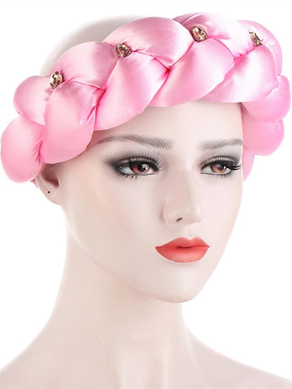 Latest Exaggerated Big Satin Twist Braid Headband African Accessories Women Fashion Turbans Ladies Head Wraps for Women