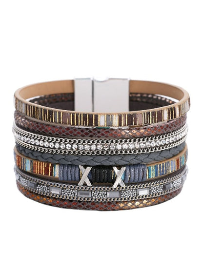 1PC Plaited Wrap Weave Statement Leather Bracelet Jewelry For  Halloween Daily Beach for Women