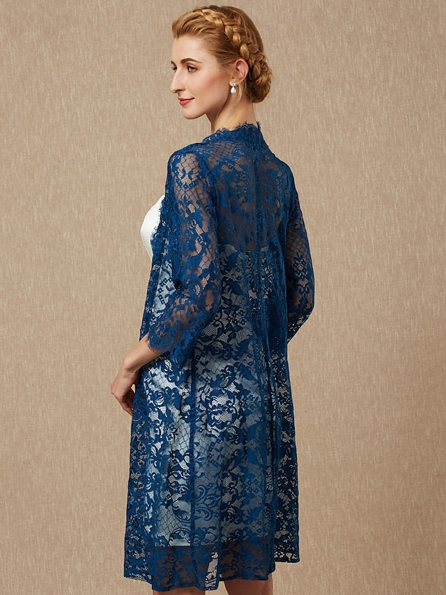 3/4 Length Sleeve Coats / Jackets Lace Wedding / Party / Evening Women's Wrap With Lace