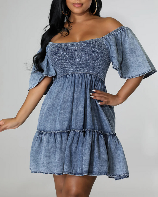 Denim Short Sleeve Dress