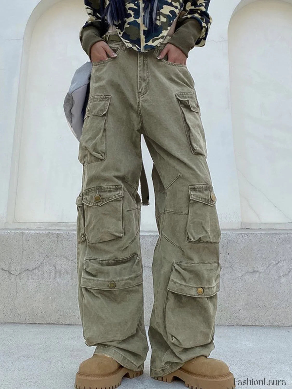 Multi Pockets Vintage Baggy Cargo Jeans