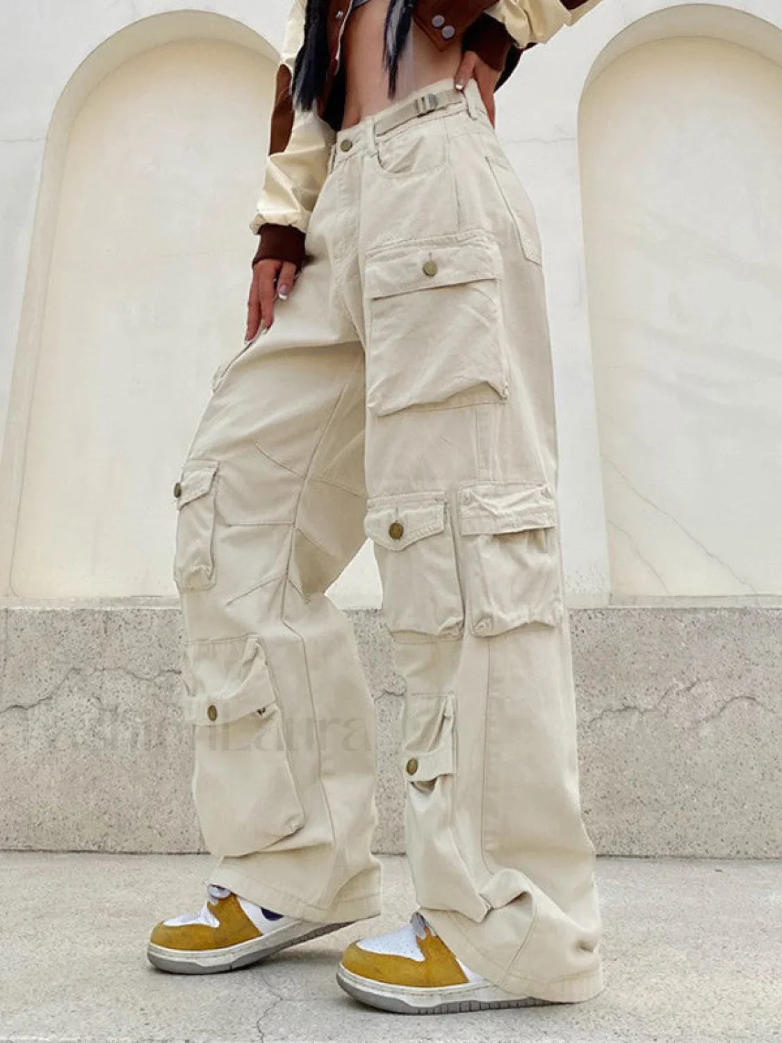 Multi Pockets Vintage Baggy Cargo Jeans